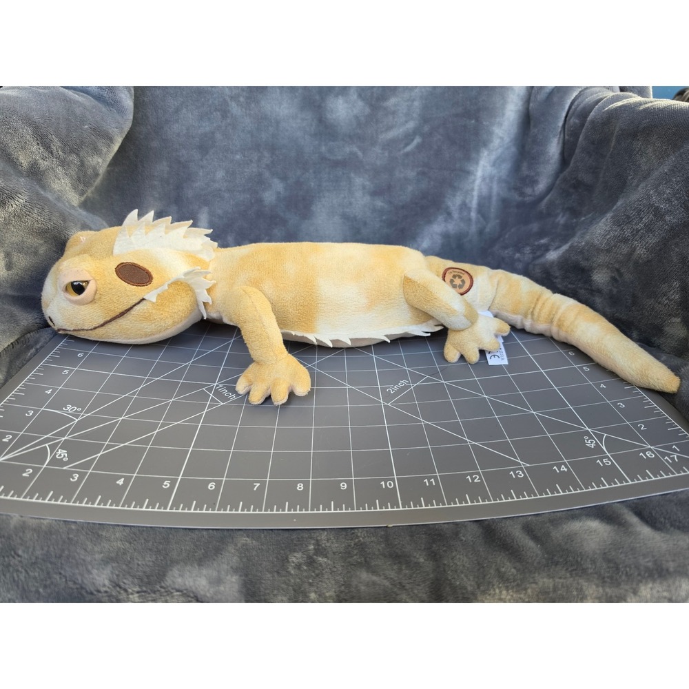 The Petting Zoo Bearded Dragon Plush Tan Yellow Recycled Stuffed Animal 17 Inch